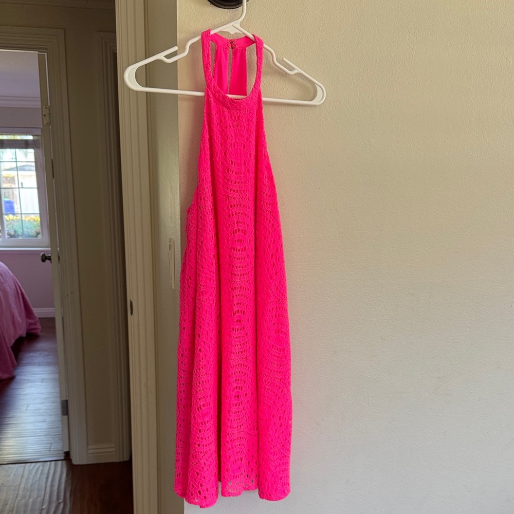 Lily Pulitzer Hot Pink Eyelit Dress